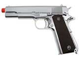 WE Full Metal 1911 Style Gas Blowback Airsoft Pistol w/ Threaded Barrel - Chrome Plated WE Full Metal 1911 Style Gas Blowback Airsoft Pistol w/ Threaded Barrel - Chrome Plated