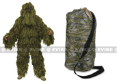 Professional Grade Sniper Simulation Camouflauge Ghillie Suit (3pcs set) - Woodland / Green Professional Grade Sniper Simulation Camouflauge Ghillie Suit (3pcs set) - Woodland / Green