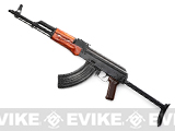 GHK Full Metal AKMS Airsoft GBB Rifle with Real Wood Handguard and Steel Folding Stock