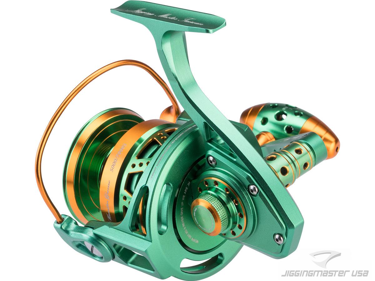 Jigging Master Monster Game Spinning Fishing Reel (Model: 5000H / Yellow  Fin Special Green & Gold)