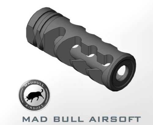 Mad Bull DNTC 308 Black 14mm CCW Flashhider for A.E.G.