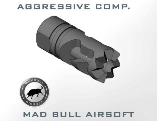 Mad Bull DNTC Aggressive Compensator 14mm CCW Flashhider for A.E.G.