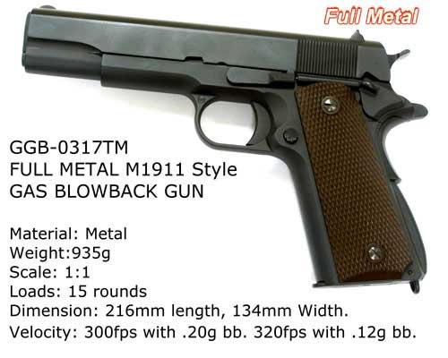 Military Airsoft GBB Gas Blowback Pistol, Airsoft Guns, Gas Airsoft