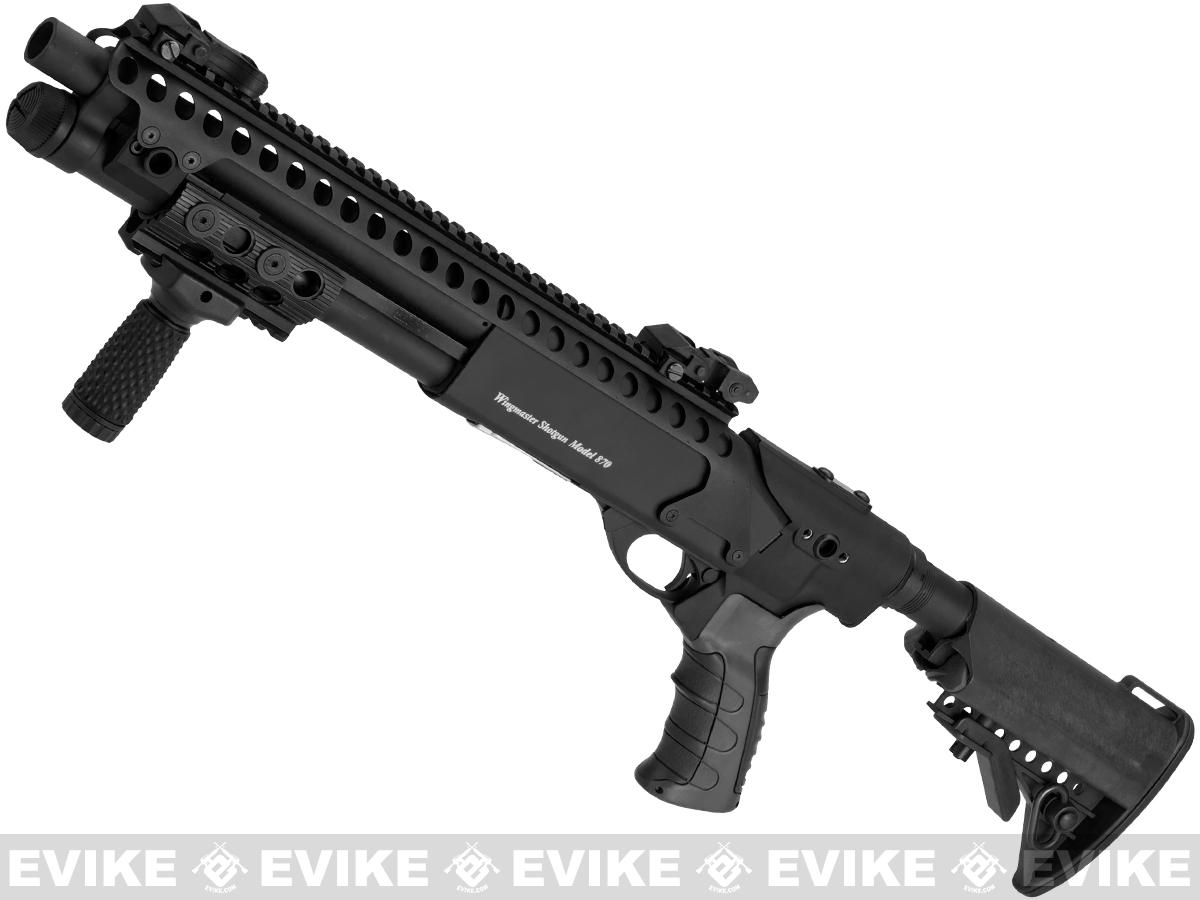 G&P M870 P.T.E. High Power Airsoft Tactical RIS Entry Shotgun Black