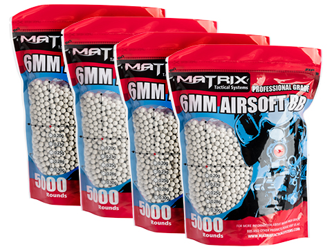 Matrix Match Grade 6mm Airsoft BBs (Color: .20g / 20000 Rounds / White)