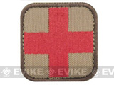Condor 50mm Tactical Velcro Patch - Medic (Tan / Red)