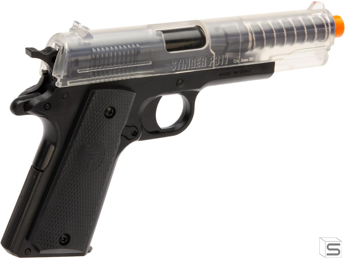 Game Face "Stinger� P311" Spring Powered Single Shot Military Style Airsoft  Pistol (Color: Clear/Black) | Pro Shop | Salient Arms