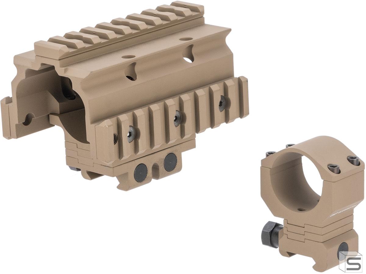 G&P 30mm Height Adjustable Sniper Scope Mount w/ Railed Hood for Rifle