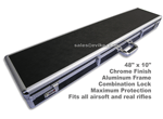 z Matrix 48" Shooting Expert Aluminum Chrome Double Rifle / Shotgun Case with Combination Lock