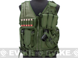 Matrix Special Force Cross Draw Tactical Vest w/ Built In Holster & Mag Pouches (Color: OD Green)