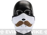 Zan Neoprene Half Face Mask - White w/ Mustache