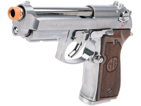 G&G GPM92 GP2 Gas Blowback Airsoft Pistol (Color: Limited Edition Silver / Walnut Wood Grips)