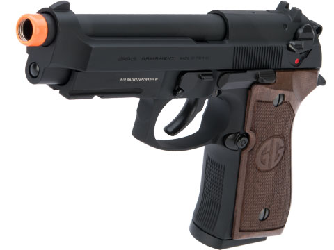 G&G GPM92 GP2 Gas Blowback Airsoft Pistol (Color: Black / Walnut Wood Grips)