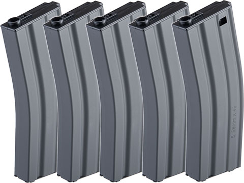 G&G Metal 30rd Real-Sim Magazine for M4/M16 Series Airsoft AEG Rifles (Color: Grey / Box of 5)