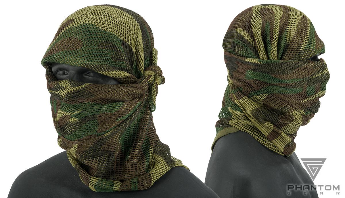 Phantom Gear Perforated Battle Sized Sniper Veil (Color: Woodland)