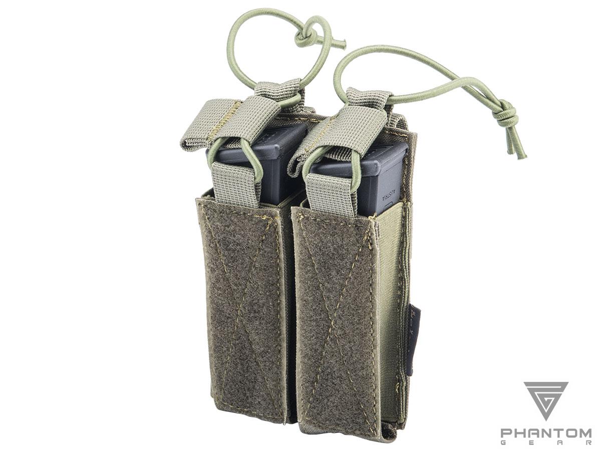 Phantom Gear Double Pistol Open Top Magazine Pouch w/ Loop Front (Color: Ranger Green)