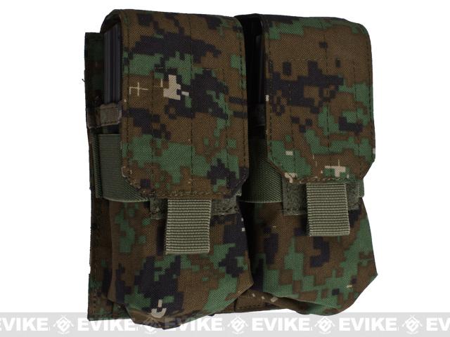 Phantom Gear Modular MOLLE Ready Tactical Double M4 M16 Magazine Pouch (Color: Digital Woodland)