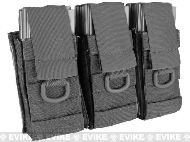 Phantom Gear Aggressor MOLLE Ready M4 AK MP5 Magazine Pouch - Triple (Color: Black)