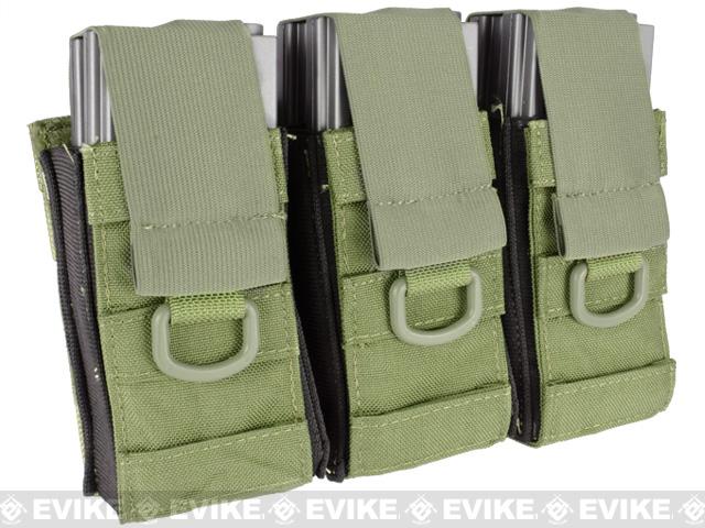 Phantom Gear Aggressor MOLLE Ready M4 AK MP5 Magazine Pouch - Triple (Color: OD Green)