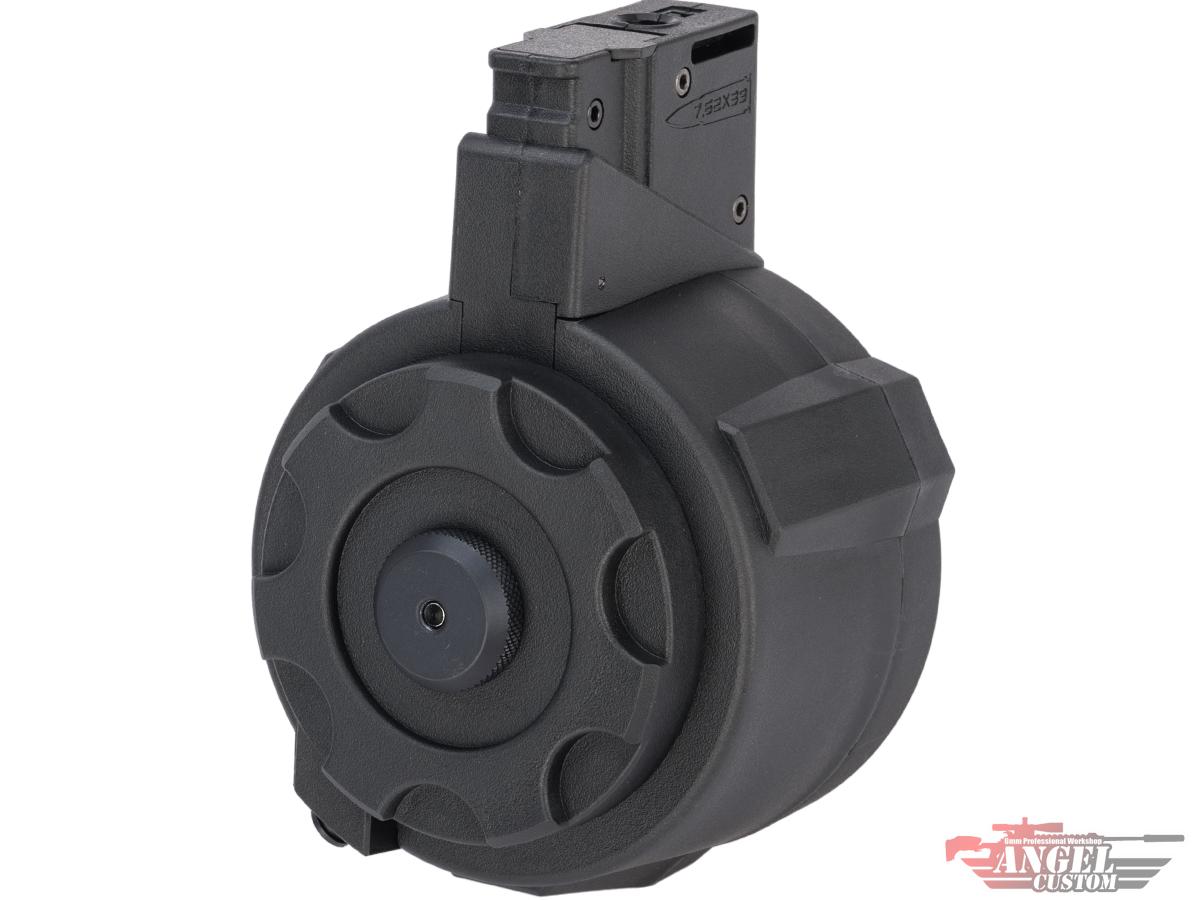 Angel Custom 1500 Round Firestorm Airsoft AEG Drum Flashmag (Model: AR47 Adapter / Black)