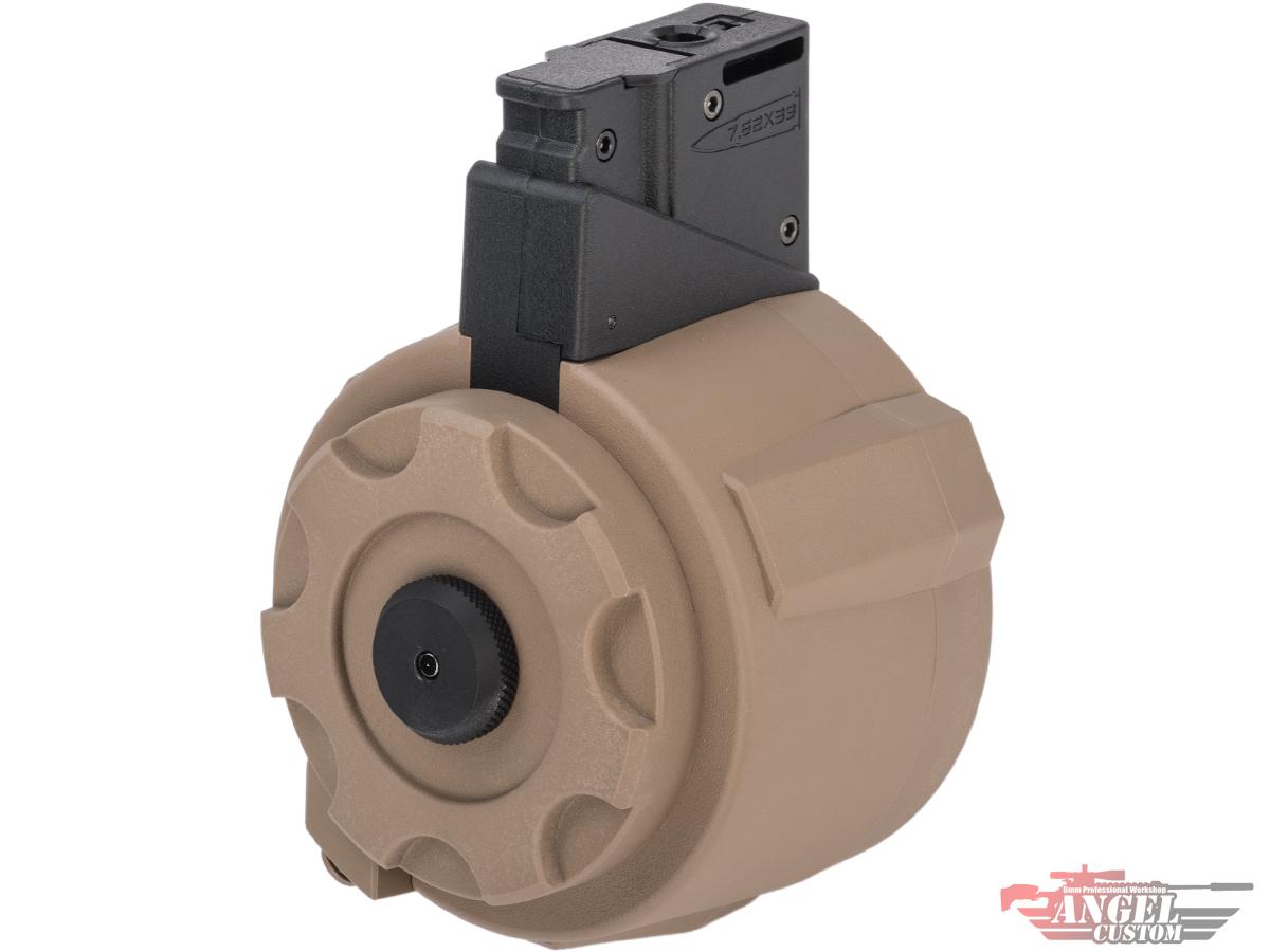 Angel Custom 1500 Round Firestorm Airsoft AEG Drum Flashmag (Model: AR47 Adapter / Dark Earth)