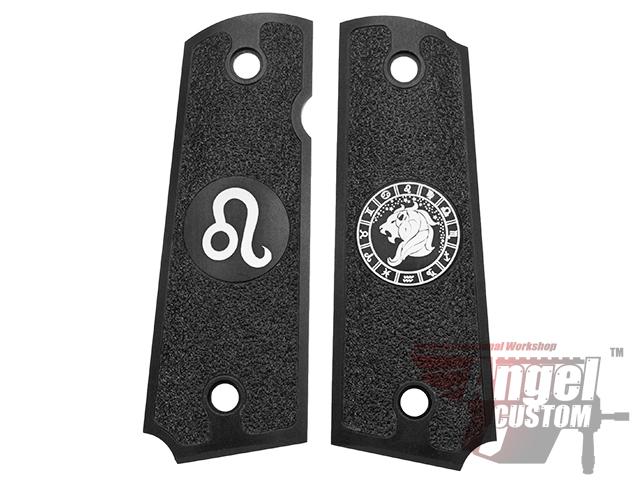 Angel Custom CNC Machined Tac-Glove Universal Grips for 1911 Series Pistols (Color: Black / Leo)