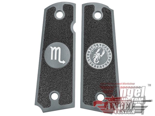 Angel Custom CNC Machined Tac-Glove Universal Grips for 1911 Series Pistols (Color: Dark Grey / Scorpio)