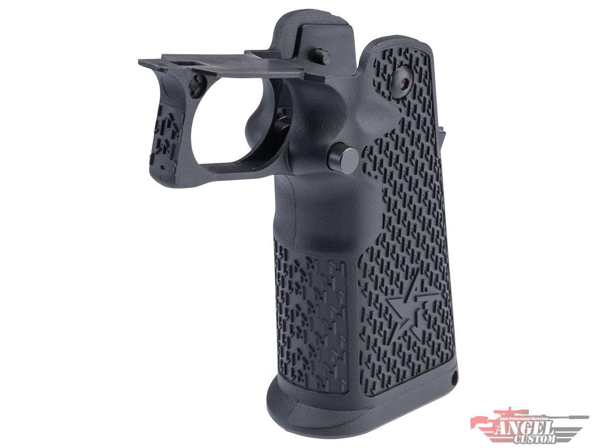 Staccato Licensed CNC G2 Polymer Pistol Grip for TM Hi-Capa Gas Blowback Pistols by Angel Custom (Color: Black)