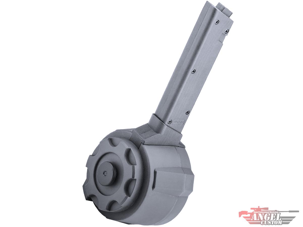 Angel Custom 1500 Round Firestorm Airsoft AEG Drum Flashmag (Model: KWA TK.45 Adapter / Black)