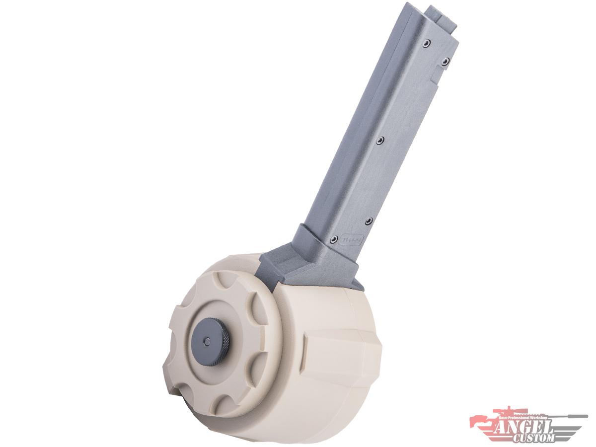 Angel Custom 1500 Round Firestorm Airsoft AEG Drum Flashmag (Model: KWA TK.45 Adapter / Dark Earth)