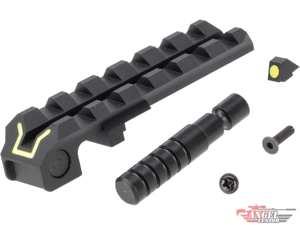 Angel Custom Charging Handle / Rail Mount Night Glow Front & Rear Sight