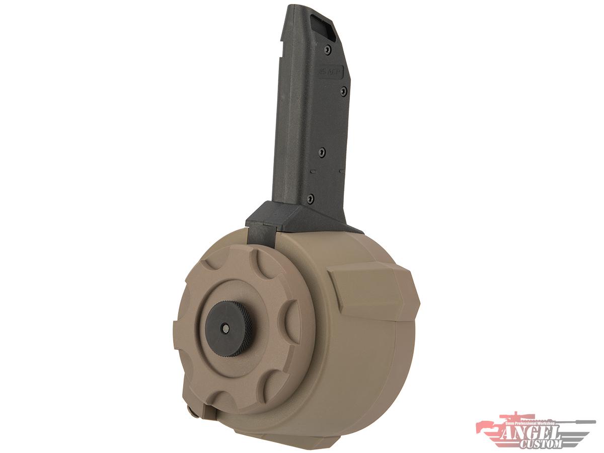 Angel Custom 1500 Round Firestorm Airsoft AEG Drum Flashmag (Model: Vector Adapter / Dark Earth)