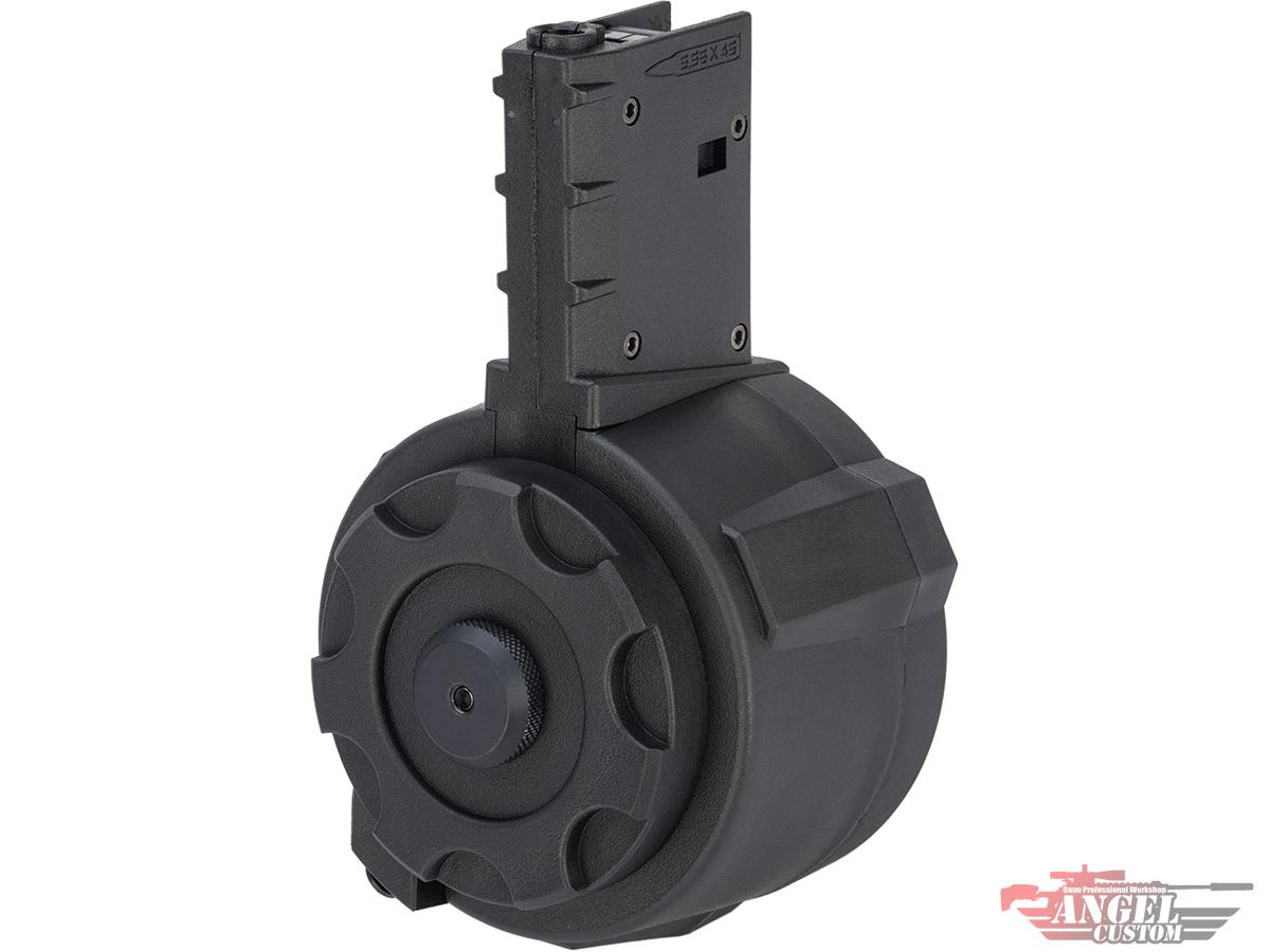 Angel Custom 1500 Round Firestorm Airsoft AEG Drum Flashmag (Model: TM Next Gen M4 Adapter / Black)