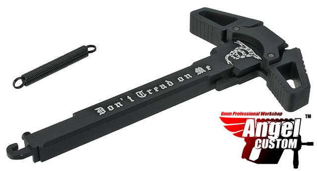 Angel Custom Swift Charging Handle for AR-15 M4 M16 Airsoft AEG Rifles (Model: Black / Don't Tread on Me)