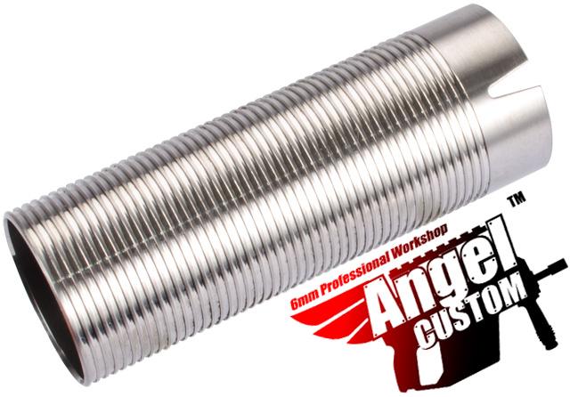 Angel Custom CNC Advanced Stainless Ribbed Airsoft AEG Cylinder (Model: Type 1 / Teardrop)