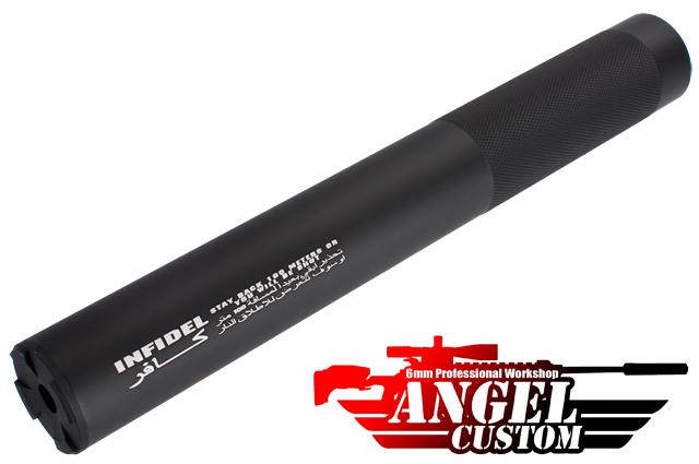 Angel Custom Bio-Hazard 275mm CNC Aluminum 14mm Airsoft Mock Silencer (Version: Infidel)