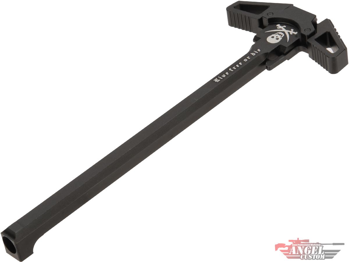 Angel Custom Swift Charging Handle for AR-15 M4 M16 Airsoft Gas Blowback Rifles (Model: Black / Live Free or Die)