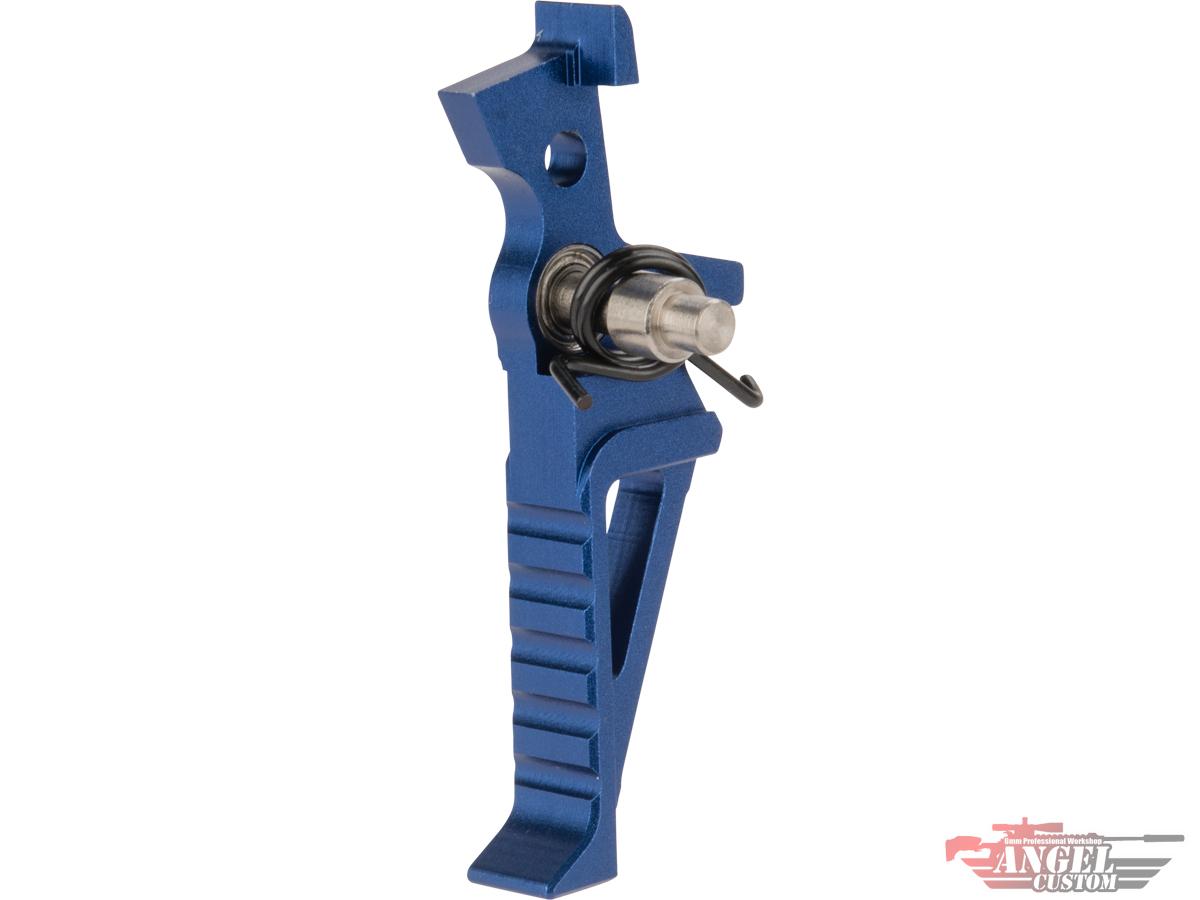 Angel Custom Quicksilver CNC Aluminum Fine-Tune Trigger for M4 Series Airsoft AEG Rifles (Style: Hex / Blue)