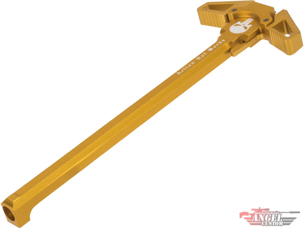 Angel Custom Swift Charging Handle for AR-15 M4 M16 Airsoft Gas Blowback Rifles (Model: Gold / Actions Not Words)