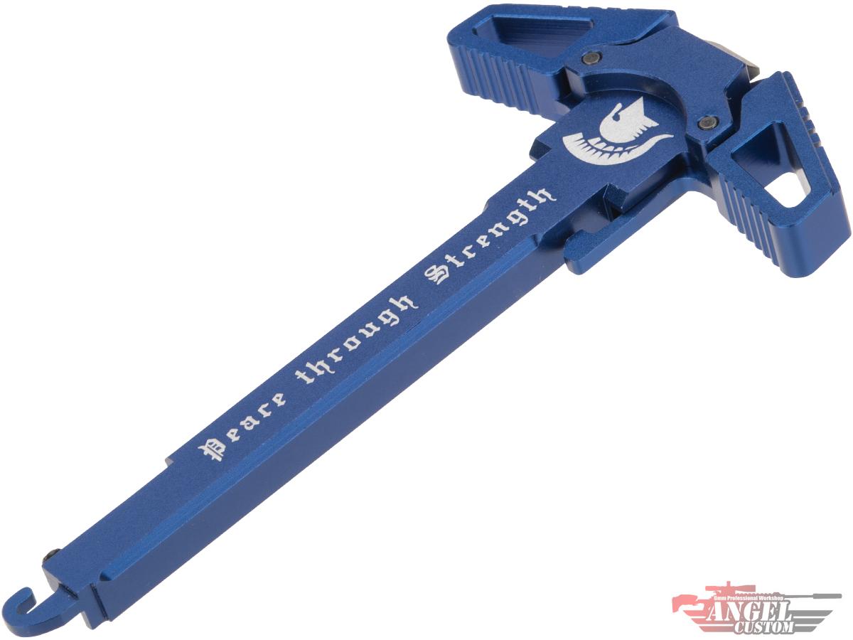 Angel Custom Swift Charging Handle for AR-15 M4 M16 Airsoft AEG Rifles (Model: Blue / Peace Through Strength)