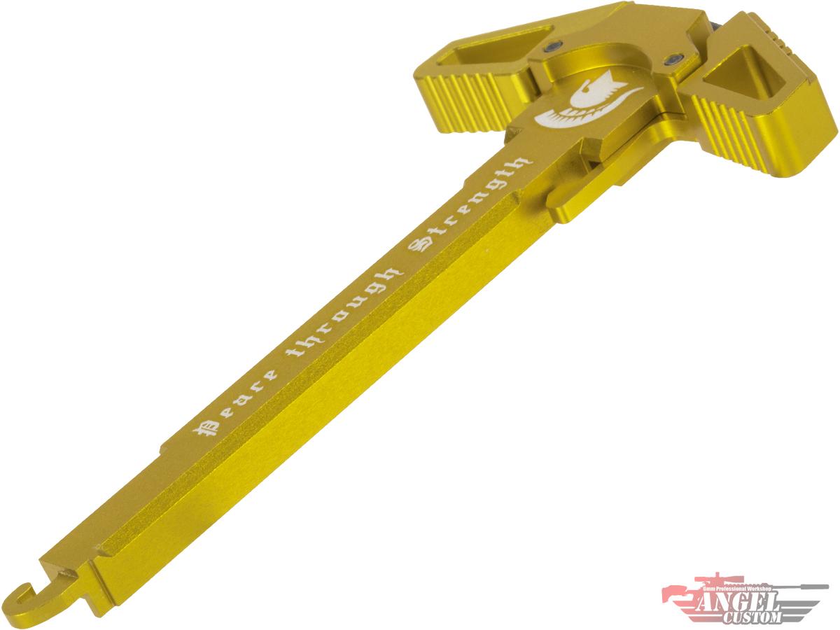 Angel Custom Swift Charging Handle for AR-15 M4 M16 Airsoft AEG Rifles (Model: Gold / Peace Through Strength)