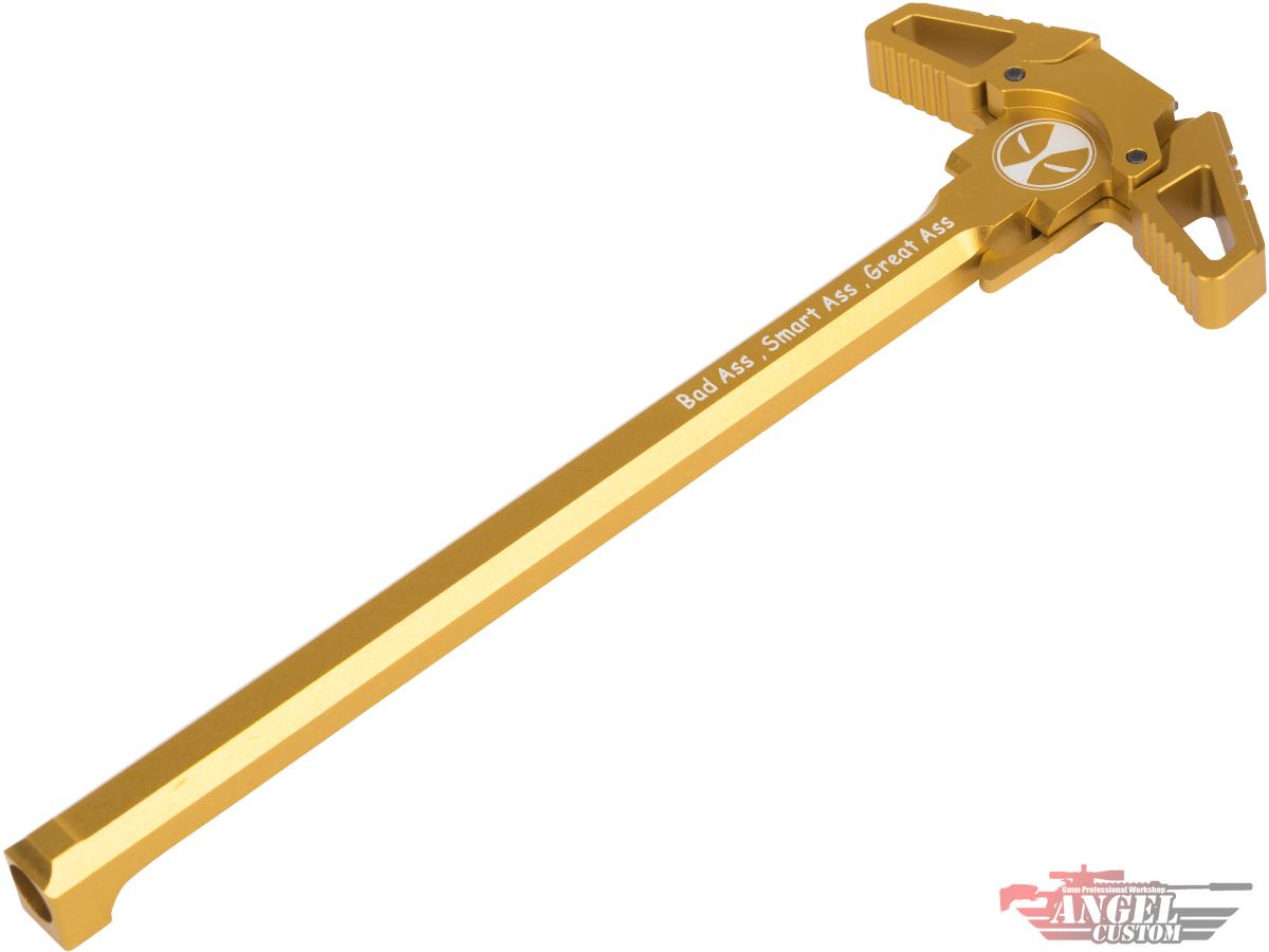 Angel Custom Swift Charging Handle for AR-15 M4 M16 Airsoft Gas Blowback Rifles (Model: Gold / Bad Ass)