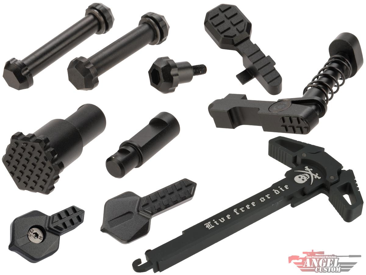 Angel Custom HEX Parts Customization Kit for M4/M16 Series Airsoft AEGs (Color: Black)