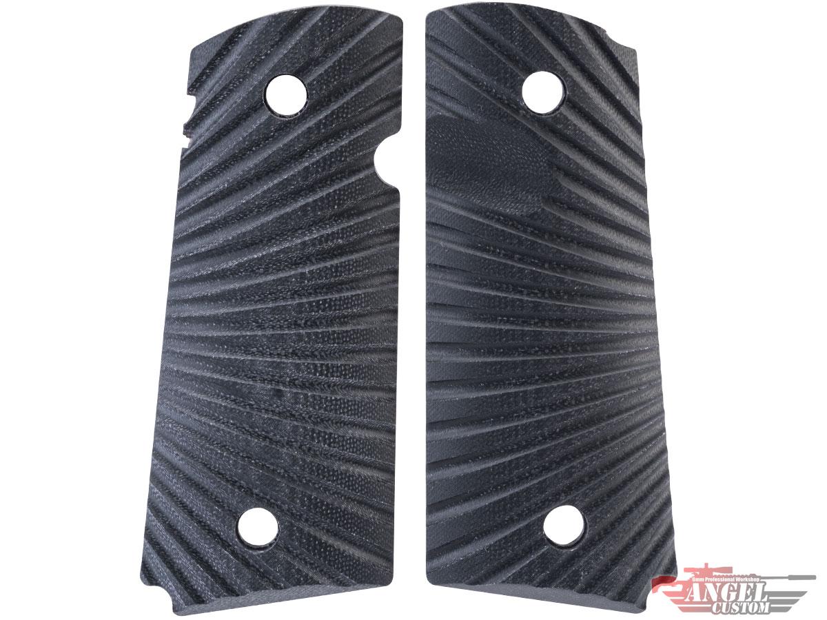 Angel Custom CNC G10 Pistol Grip Set for V10 Gas Blowback Pistols (Model: Eagle Wing Texture / Black)