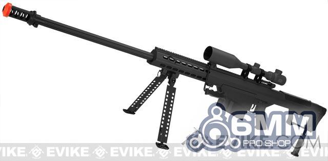 6mmProShop Barrett Licensed M107A1 Gen2 Long Range Airsoft AEG Sniper Rifle (Color: Black / 29 Barrel)