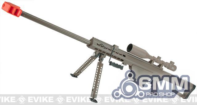 6mmProShop Barrett Licensed M82A1 Long Range Airsoft AEG Sniper Rifle (Color: Desert / Full Size)