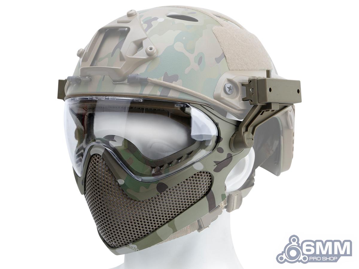 6mmProShop Pilot Face Mask w/ Steel Mesh Lower Face Protection (Color: Multicam)