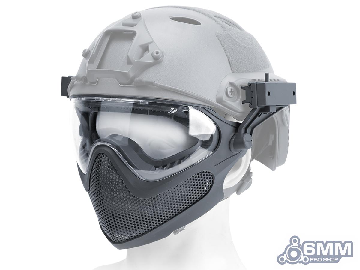 6mmProShop Pilot Face Mask w/ Steel Mesh Lower Face Protection (Color: Foliage Grey)