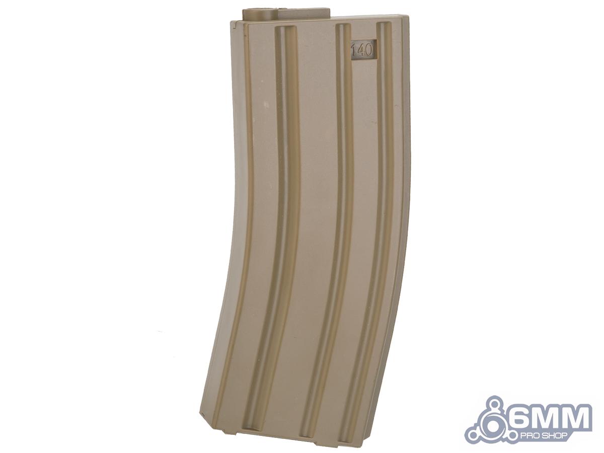 6mmProShop 140rd Mid-Cap Magazine for M4 Airsoft AEG Rifles (Color: Desert / Single Magazine)