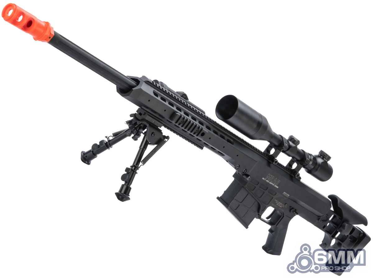 Barrett Licensed M98B MRAD w/ Folding Stock Airsoft AEG Sniper Rifle by 6mmProShop (Color: Black)